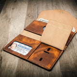 Bull Sheath Leather Badge Clutch Wallet