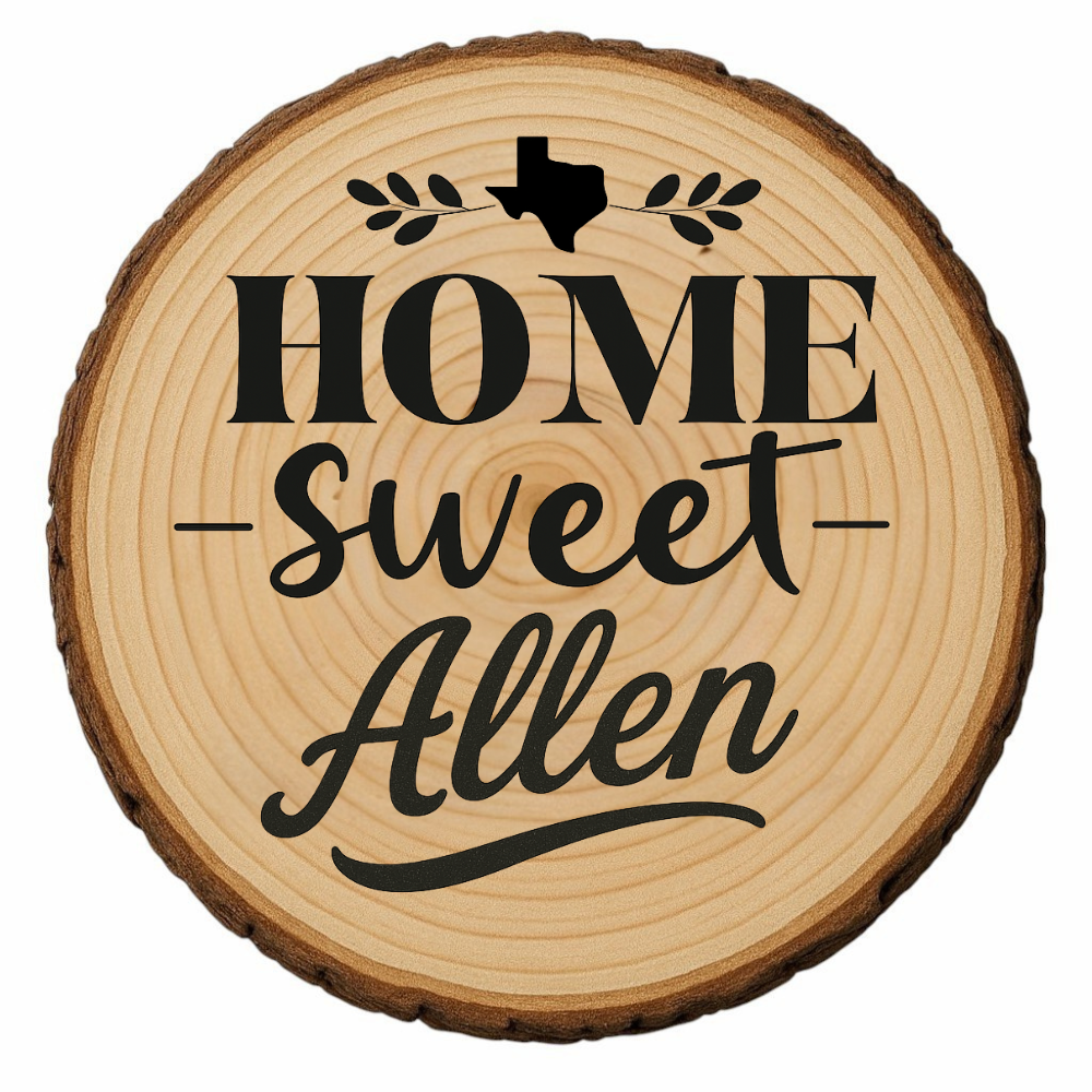 Home Sweet Allen Wood Slice Coaster from The Texas Gift Company — view 2