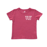 Frankie Jean Work Hard & Eat Tacos Kids Tee