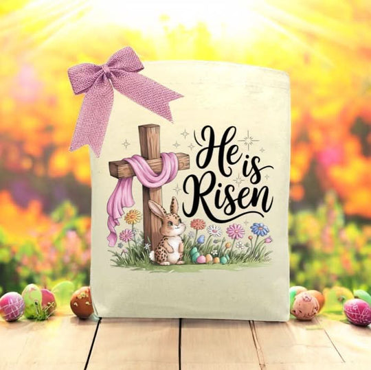 Design Your Own He Is Risen Easter Bunny Gift Tote