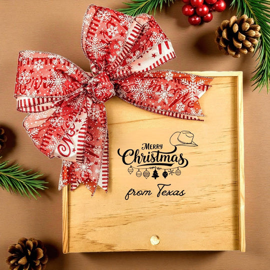Design Your Own Merry Christmas from Texas Wooden Gift Box