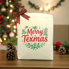 Customizable Merry Texmas Tote made from durable cotton canvas, perfect for holiday shopping, gifting, and adding a personal touch to the festive season with Texas charm.