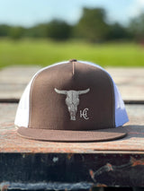 High Cotton Hat Co Cow Skull Flat Bill
