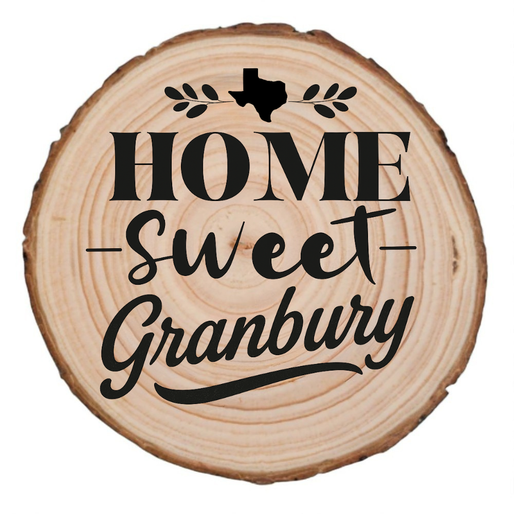Home Sweet Granbury Wood Slice Coaster from The Texas Gift Company — view 2