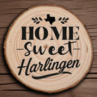 Home Sweet Harlingen Wood Slice Coaster from The Texas Gift Company