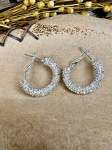 Gypsies and Cowgirls Clear Sparkle Small Silver Hoops