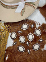 Gypsies and Cowgirls Mercedes Lg/XL White Concho Belt
