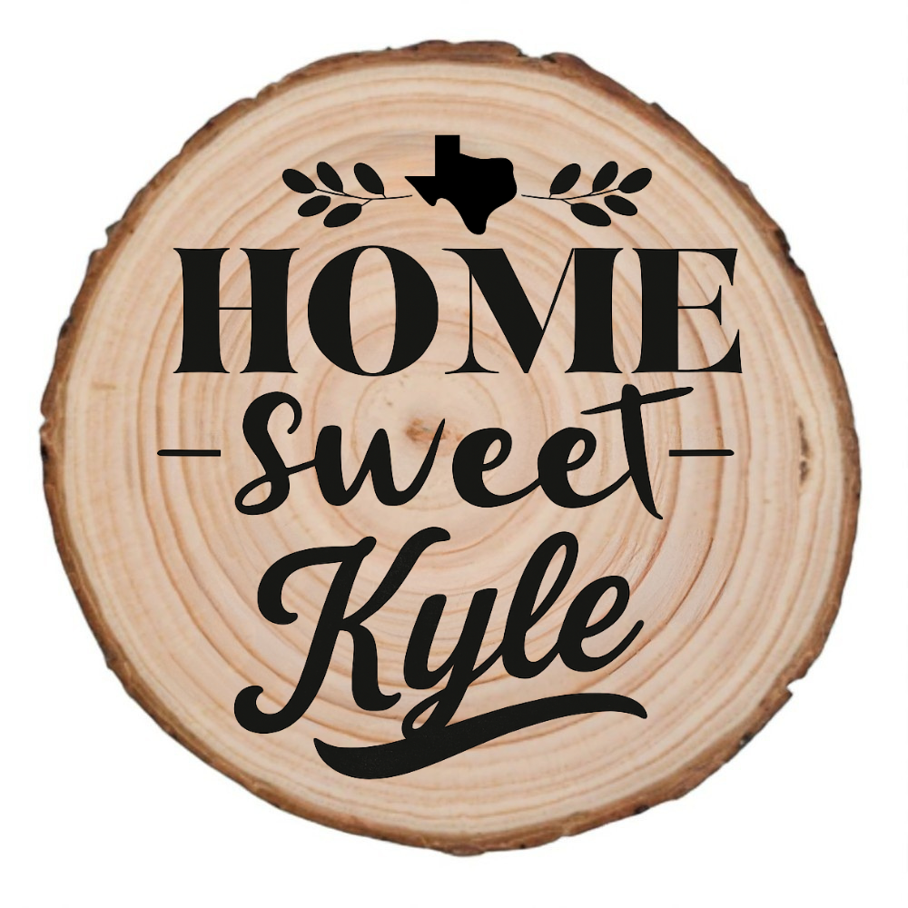 Home Sweet Kyle Wood Slice Coaster from The Texas Gift Company — view 2