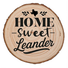 Home Sweet Leander Wood Slice Coaster from The Texas Gift Company — view 2