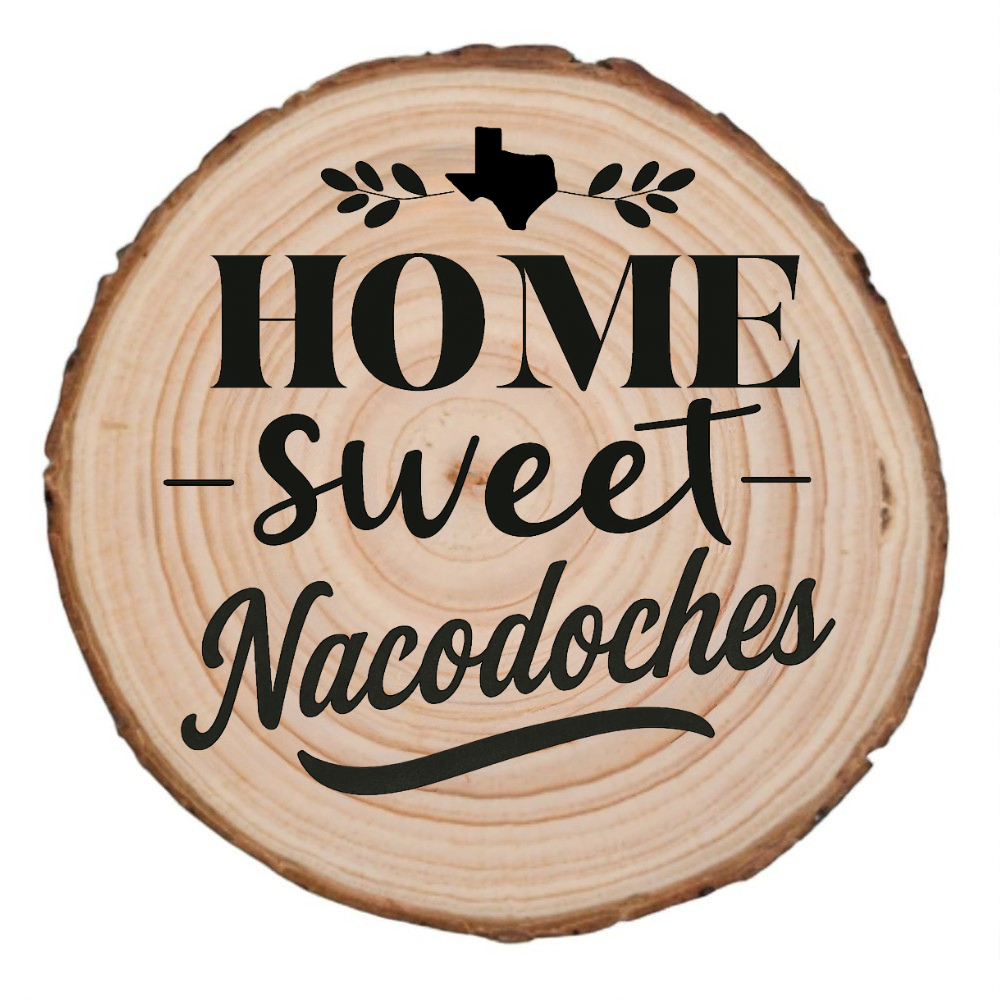 Home Sweet Nacodoches Wood Slice Coaster from The Texas Gift Company — view 2