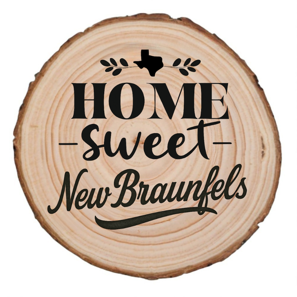 Home Sweet New Braunfels Wood Slice Coaster from The Texas Gift Company — view 2