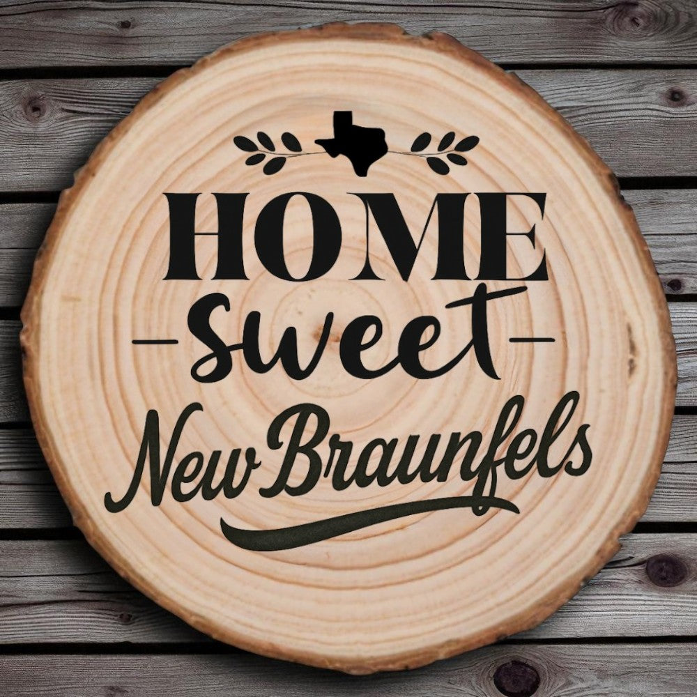 Home Sweet New Braunfels Wood Slice Coaster from The Texas Gift Company