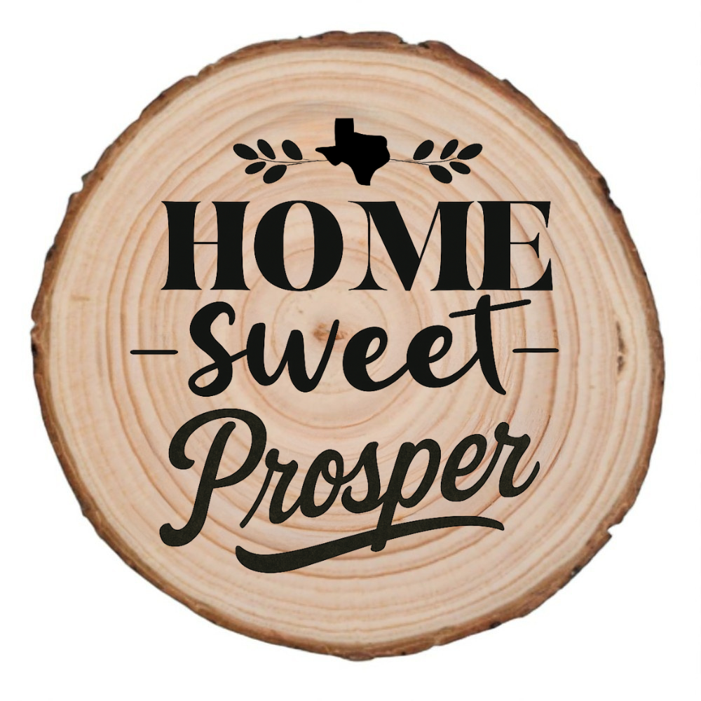 Home Sweet Prosper Wood Slice Coaster from The Texas Gift Company — view 2