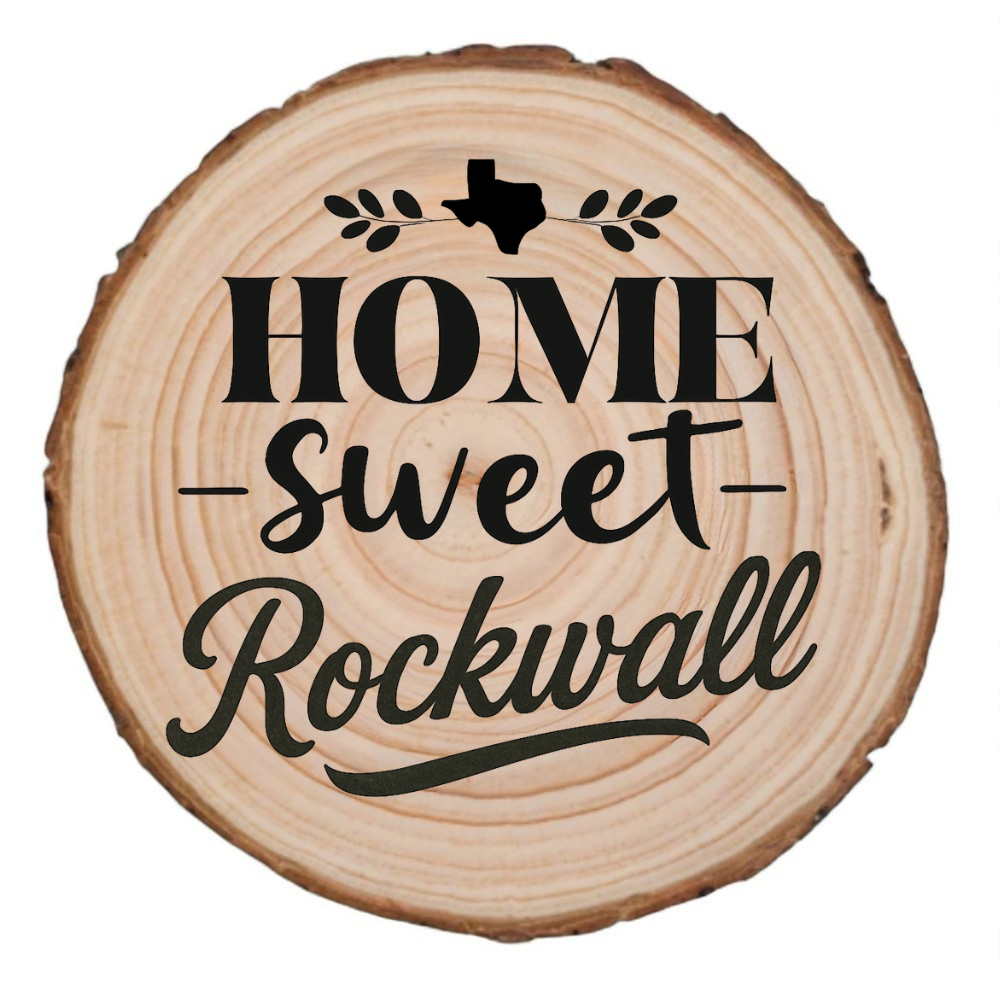 Home Sweet Rockwall Wood Slice Coaster from The Texas Gift Company — view 2
