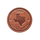 Texas State Silhouette Leather Coaster for a Design Your Own gift from The Texas Gift Company