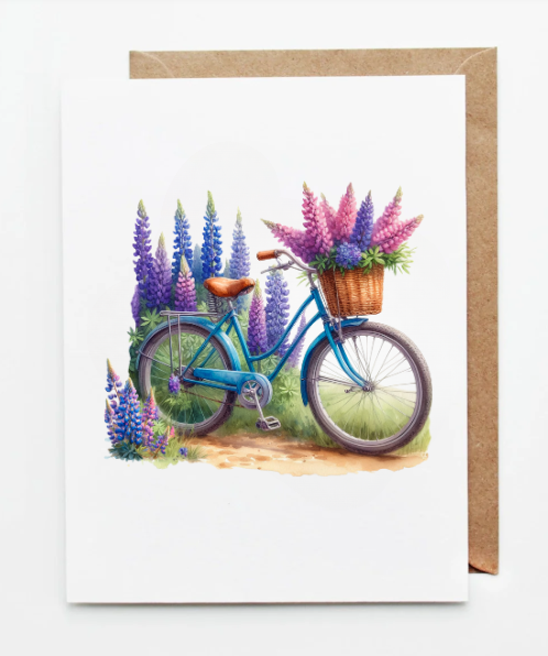 Bluebonnets & Bike Greeting Card for a Design Your Own gift from The Texas Gift Company