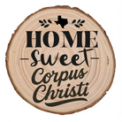 Home Sweet Corpus Christi Wood Slice Coaster from The Texas Gift Company — view 2