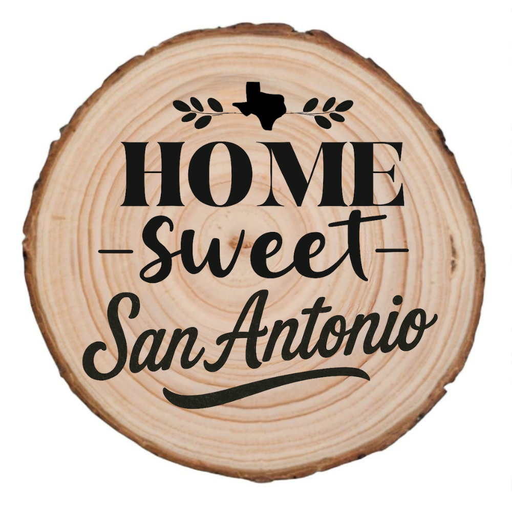 Home Sweet San Antonio Wood Slice Coaster from The Texas Gift Company — view 2