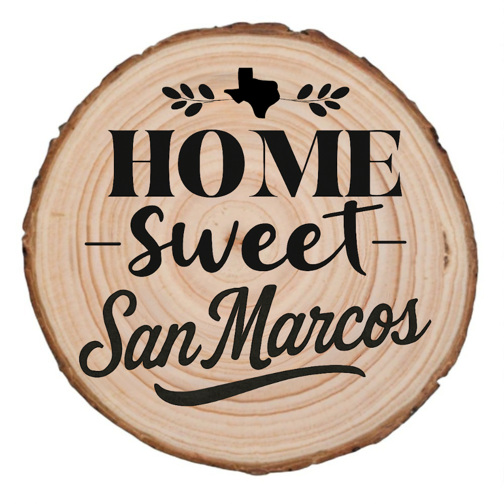 Home Sweet San Marcos Wood Slice Coaster from The Texas Gift Company — view 2