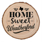 Home Sweet Weatherford Wood Slice Coaster from The Texas Gift Company — view 2
