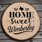 Home Sweet Wimberley Wood Slice Coaster from The Texas Gift Company