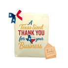 A Texas-Sized Thank You For Your Business Tote Bag featured as a Texas-themed client appreciation gift