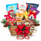 A Very Texan Merry Texmas gift basket on a clean white background — front view