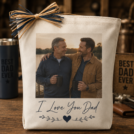 Design Your Own "I Love You Dad" Custom Photo Tote