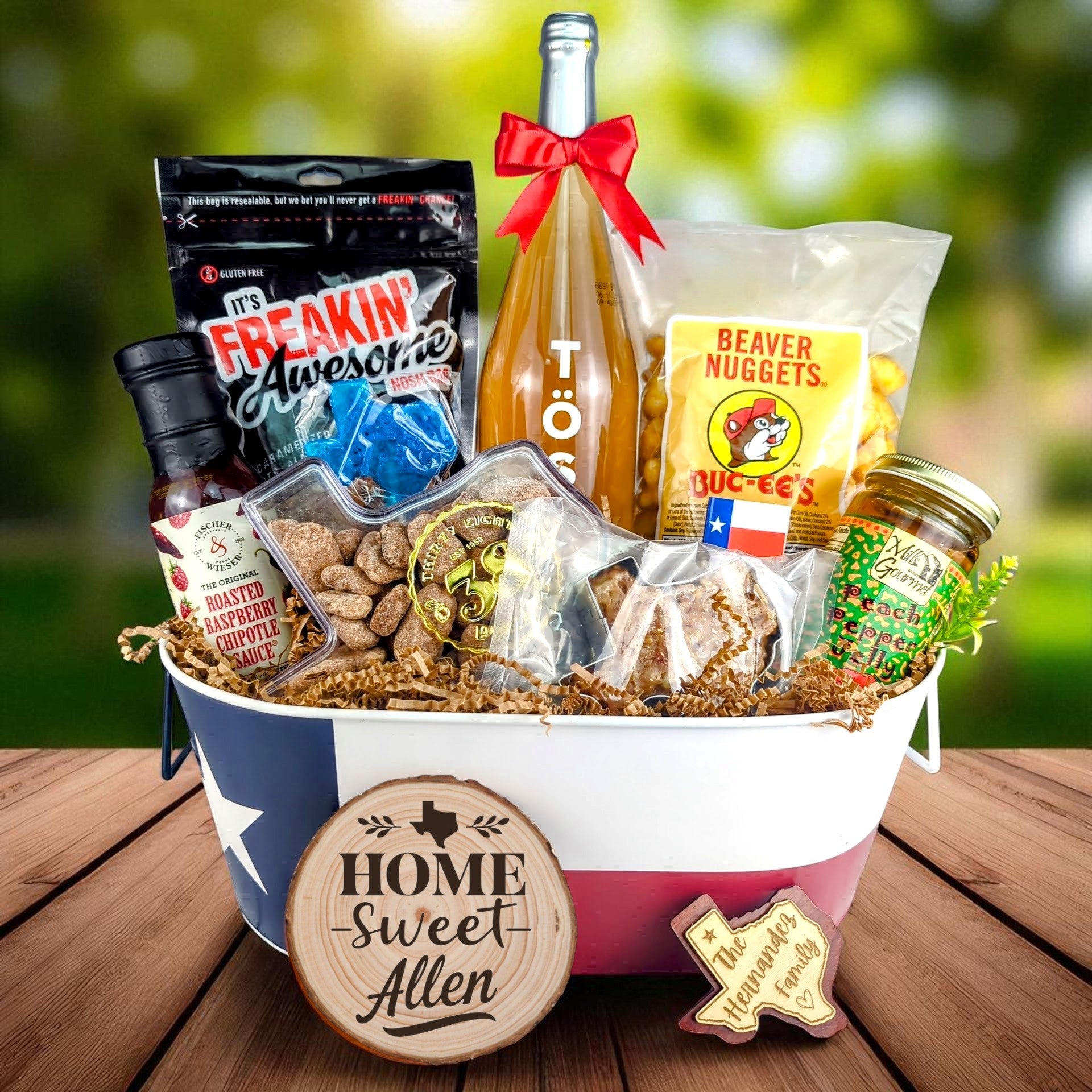 Allen Texas Toast & Treats Home Basket from The Texas Gift Company