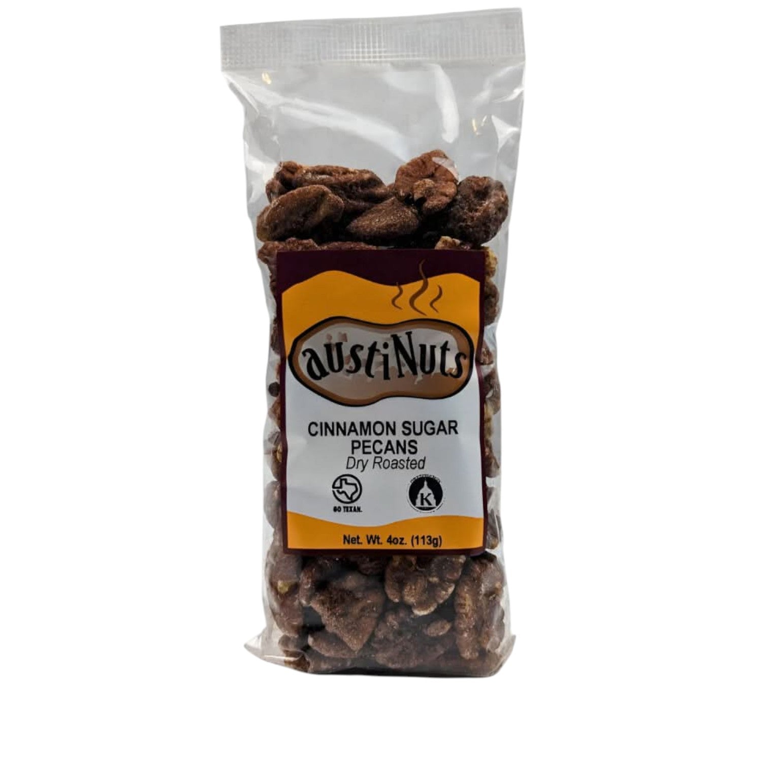 Austinuts sugar cinnamon pecans packaged as a warm Texas sweet snack gift from The Texas Gift Company storefront