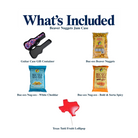What's included in Beaver Nuggets Jam Case from The Texas Gift Company: each included item individually labeled.
