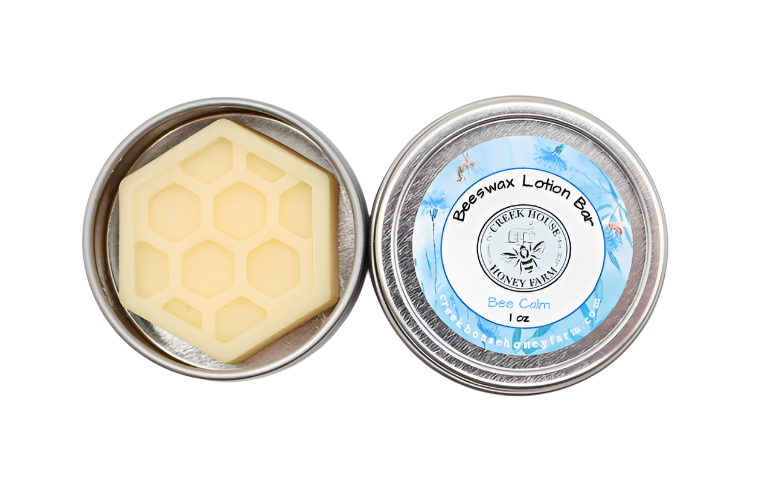 Beeswax lotion bar displayed as a natural Texas self-care skincare gift from The Texas Gift Company storefront