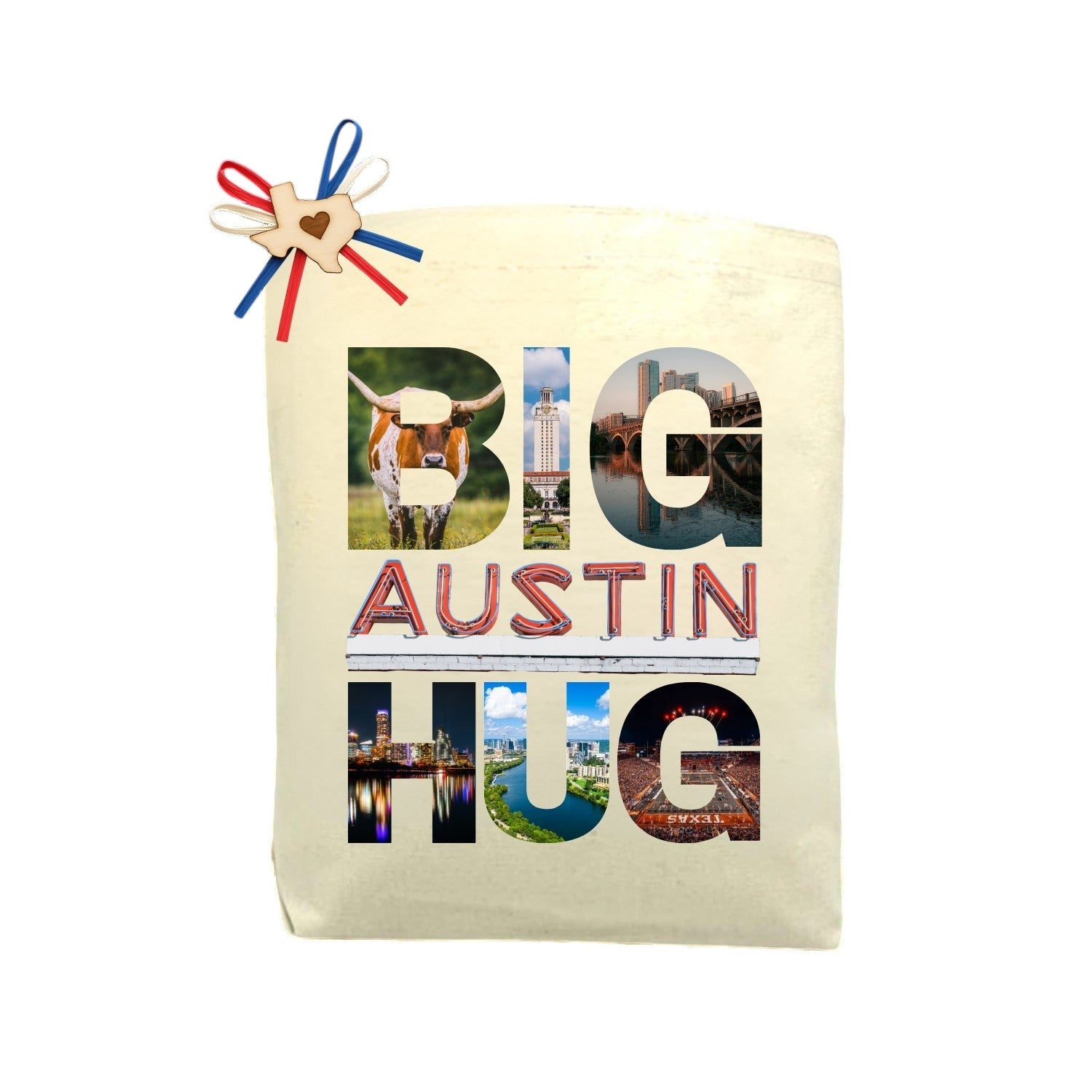 Big Austin Hug Canvas Tote Bag featured as a heartfelt Austin-inspired tote