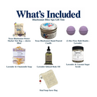 What's included in Bluebonnet Bliss Spa Gift Tote from The Texas Gift Company: each included item individually labeled.