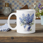 Bluebonnet Heirloom 15oz Mug shown as a Texas mug with classic Lone Star floral styling