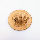 Bluebonnet wood slice coaster with rustic natural wood finish displayed as a Texas-themed home gift from The Texas Gift Company storefront