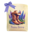 Bluebonnets & Boots Tote Bag featuring Texas bluebonnets and Western boots design