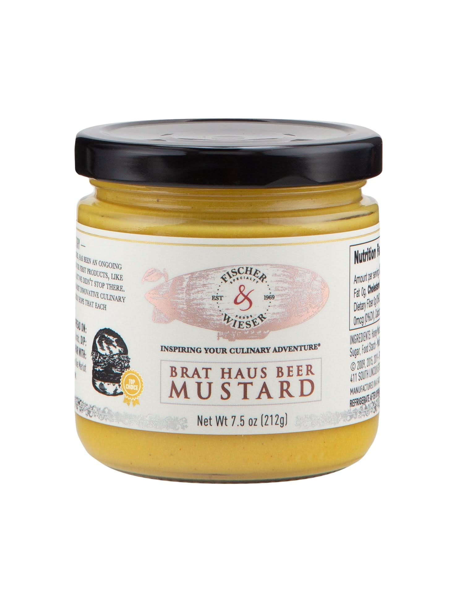 Brat Haus beer mustard jar displayed as a bold Texas gourmet condiment gift from The Texas Gift Company storefront