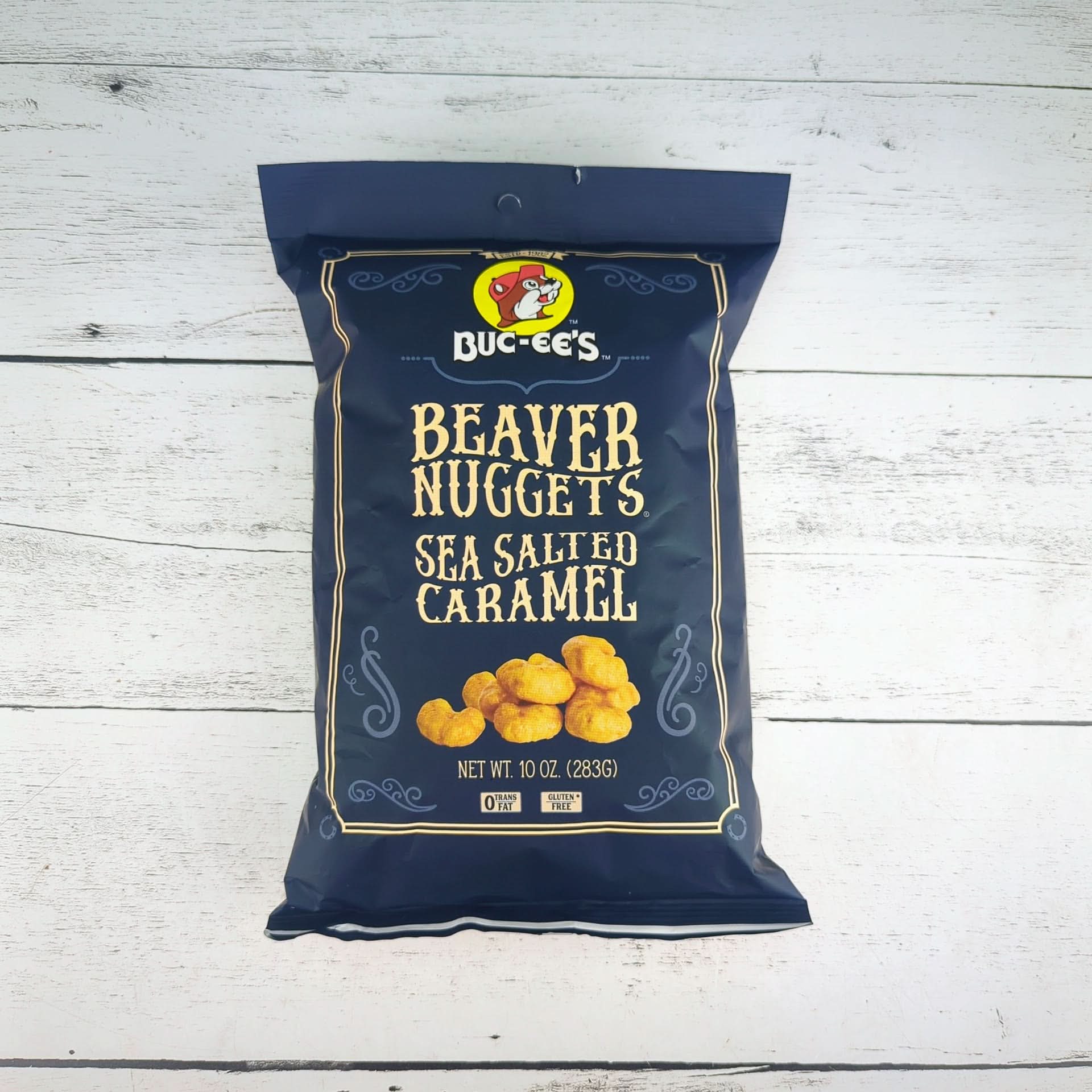 Buc-ee’s Beaver Nuggets sea salted caramel 10oz packaged as a sweet Texas snack gift from The Texas Gift Company storefront