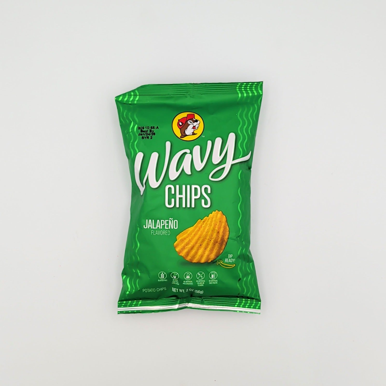Buc-ee’s jalapeño wavy chips displayed in a serving bowl as part of a Texas snack gift from The Texas Gift Company storefront