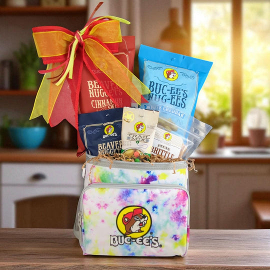 Design Your Own Buc-ee’s Tie Dye Lunch Box Cooler Gift Basket