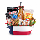 Cheers to a Texas Christmas — Christmas gift assortment on a white background