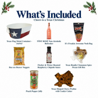 What's included in Cheers to a Texas Christmas from The Texas Gift Company: each included item individually labeled.
