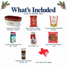 What's included in Cocoa & Christmas Cheer from The Texas Gift Company: each included item individually labeled.