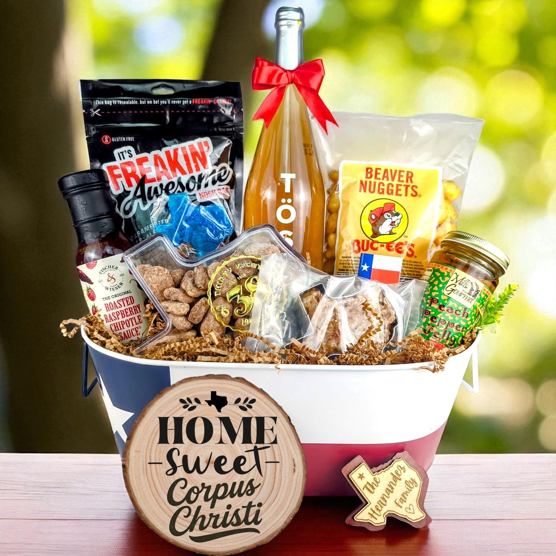 Corpus Christi Texas Home Toast & Treats Basket from The Texas Gift Company