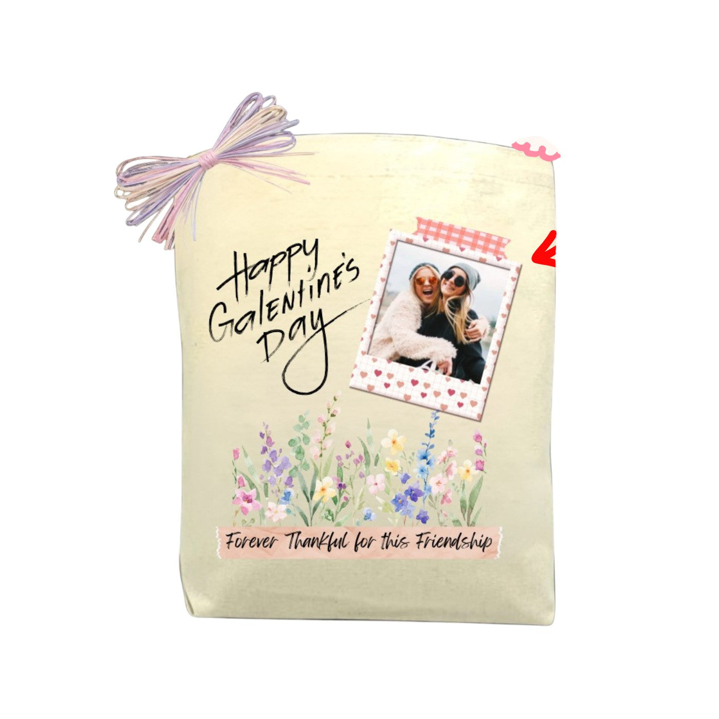 Custom Galentine’s Day Photo Tote Bag featured as a personalized gift celebrating friendship