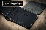 Bull Sheath Leather Custom Badge Cutout