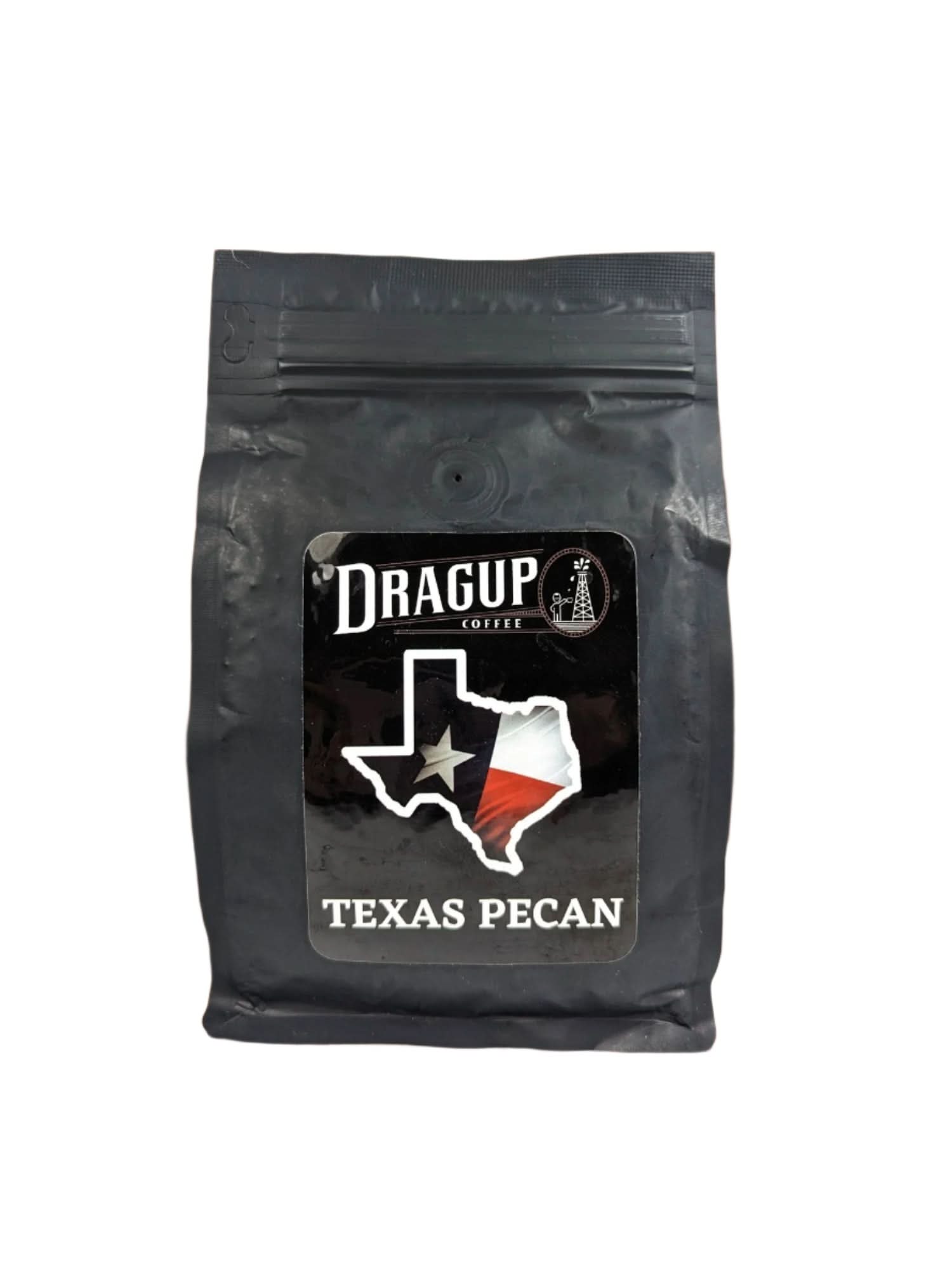 Dragup Coffee Texas Pecan package displayed as a flavored Texas coffee gift from The Texas Gift Company storefront