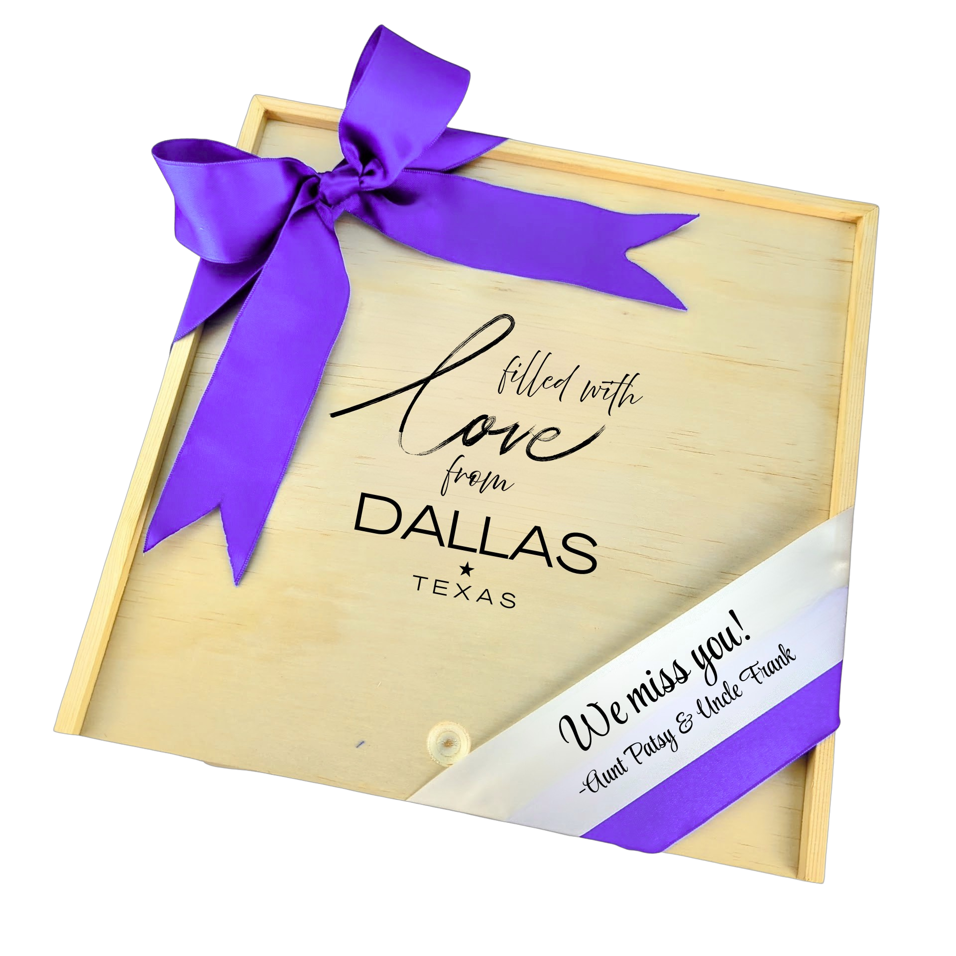 Filled With Love from Dallas Wooden Box featured as a heartfelt Dallas-inspired Texas gift