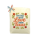 Filled With Love from Texas Blooming Edition Tote Bag featured as a floral Texas-themed gift